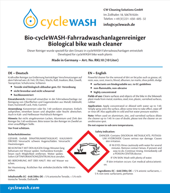 cycleWASH® biologisches Reinigungskonzentrat 10 Liter Kanister